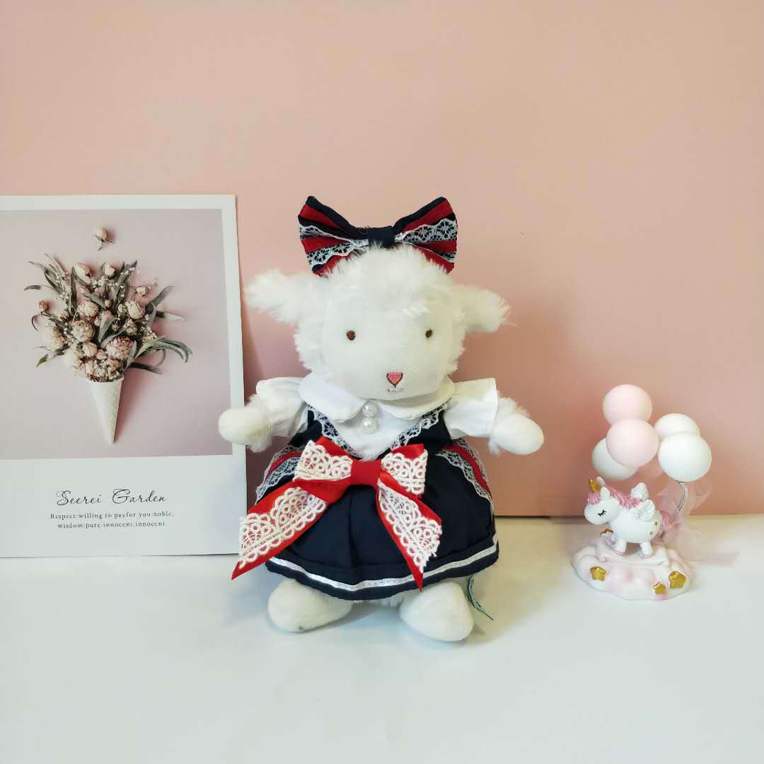 抖音小羊公仔衣服bunnies17厘米小羊少女心裙子diy换装手作