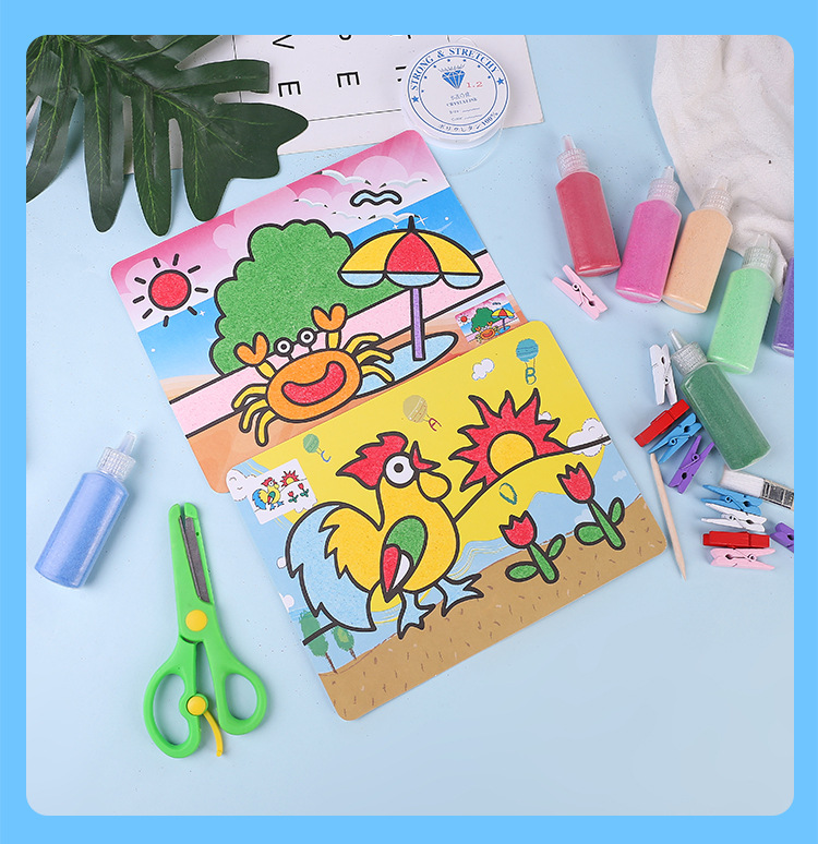 工厂直销儿童diy益智沙画玩具 儿童沙画彩沙热封袋包装批发定制