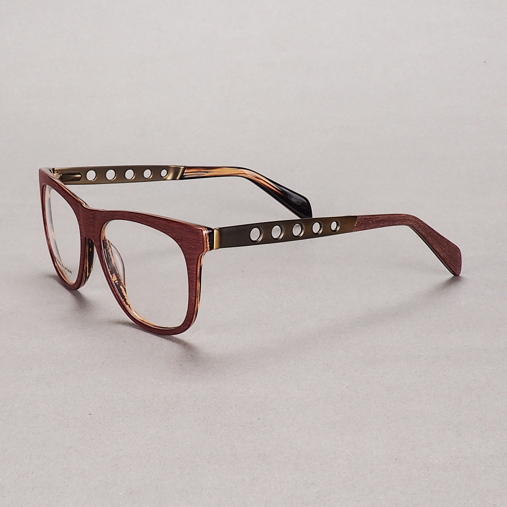 厂家直销醋酸纤维大框仿木潮木质复古板材眼镜框木纹眼镜架配近视