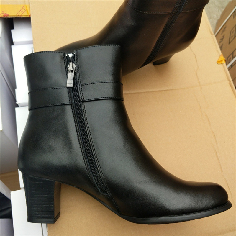 正品07女军官羊毛皮鞋配发女干部绒皮鞋校尉士官女棉皮靴冬防寒靴