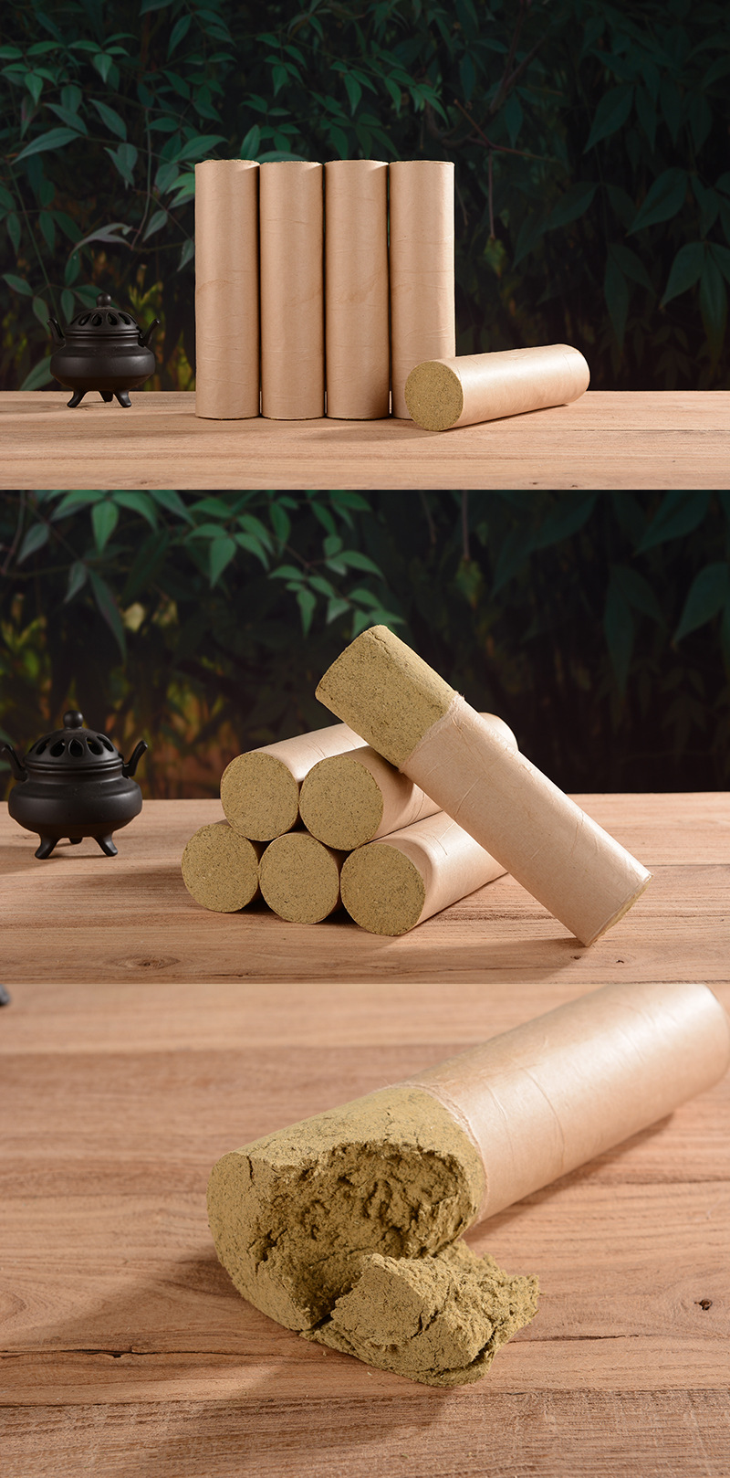 南阳陈年艾条艾柱雷火灸4cm加粗大艾灸条10:1艾灸艾草条一件代发