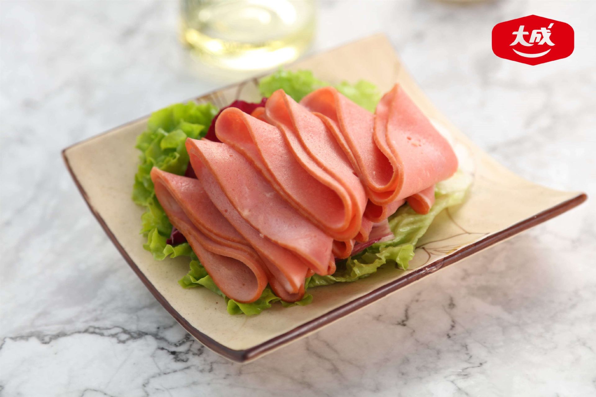 大成方火腿切片 台畜烘焙三明治切片火腿片500g约22片直径11*11cm