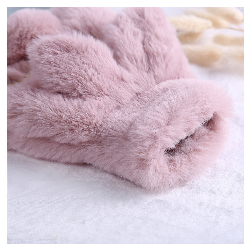 Korean Fashion Ins Cute Rex Rabbit Fluffy Hot Water Bag Water Injection Mini Detachable Flush Hot-Water Bag Factory Direct Sales