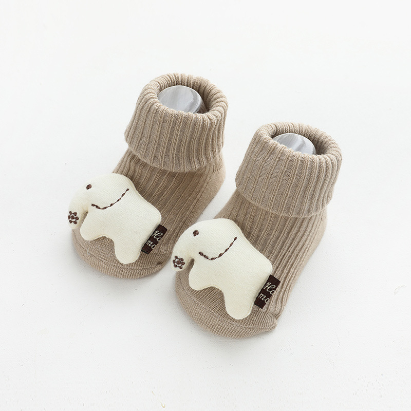 Spring and Autumn Newborn Three-Dimensional Cartoon Doll Baby Socks Glue Dispensing Non-Slip Loose Mouth Baby's Socks Children's Floor Socks