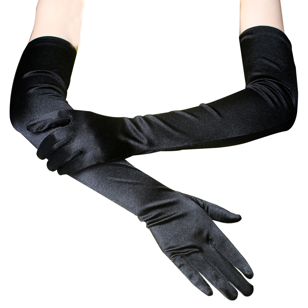 Satin Gloves Lengthened Dress Satin Gloves Wedding Performance Ball Gloves Clothing Accessories Dance Gloves