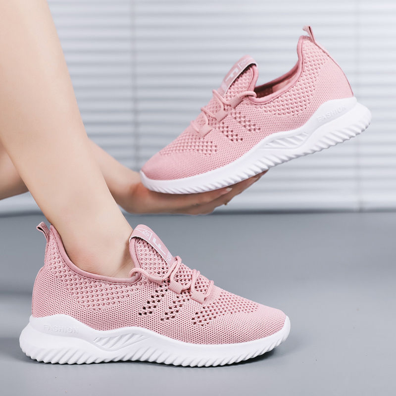 One Piece Dropshipping Summer New Mesh Shoes Flying Woven Casual Women's Shoes Breathable Lightweight Sneaker Comfortable Running Shoes Women's Shoes