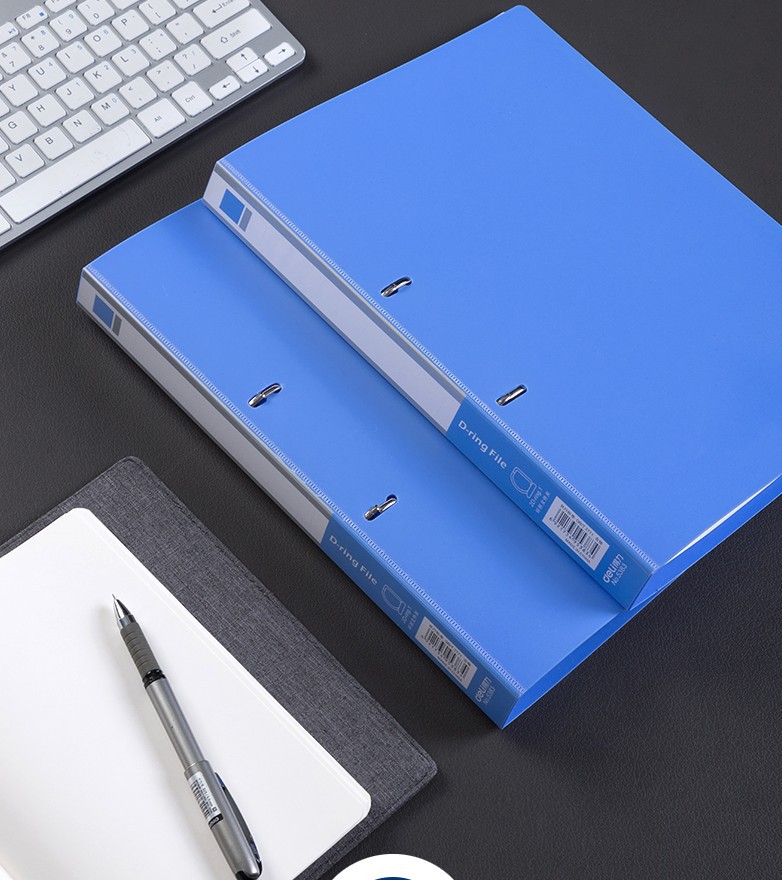 得力5383 d型/两孔文件夹 a4活页夹 打孔文件夹