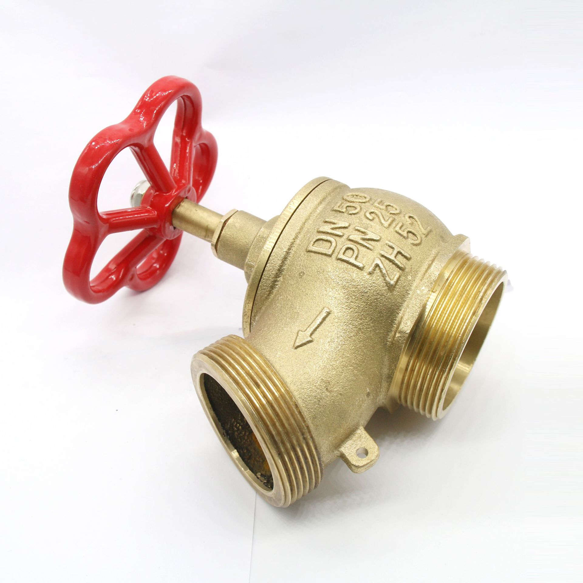 npt 螺纹y形截止黄铜消防阀 brass fire hose valve