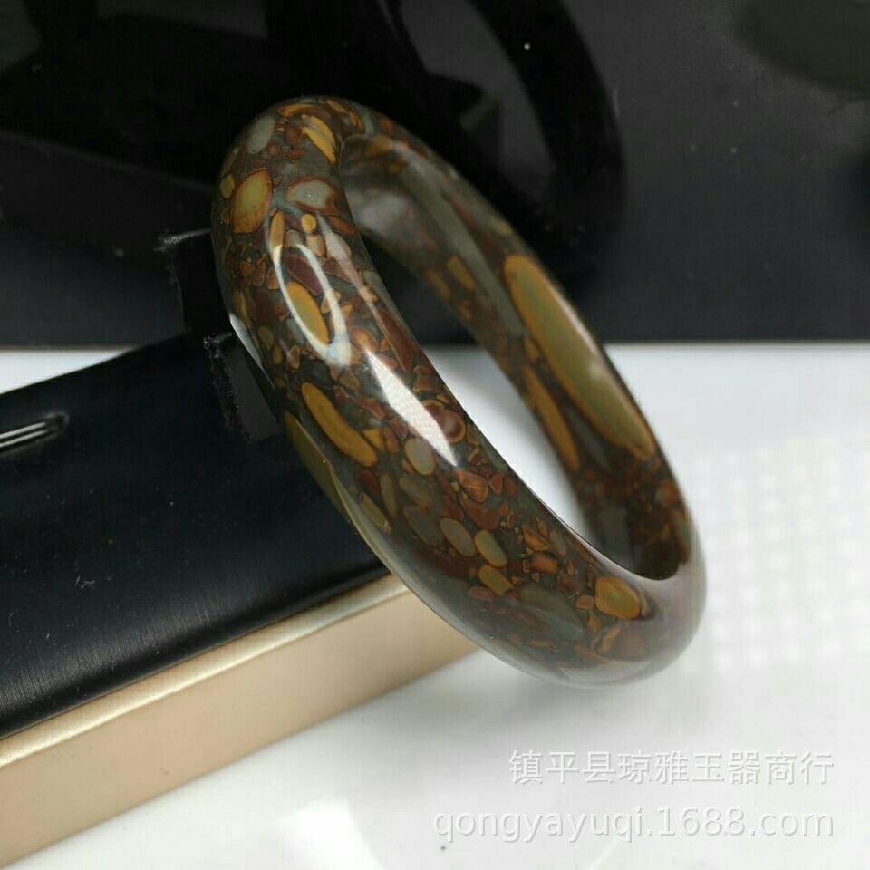 会销礼品山东女娲石手镯子七彩玉石玉器女款玉镯批发直播送礼货源