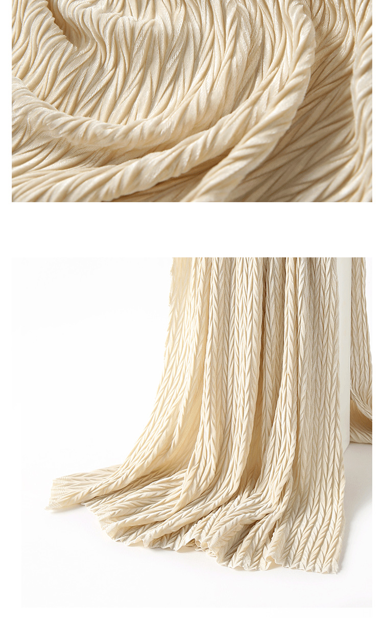 竹叶 立体肌理 设计款 丝绒布料 压褶面料g41126