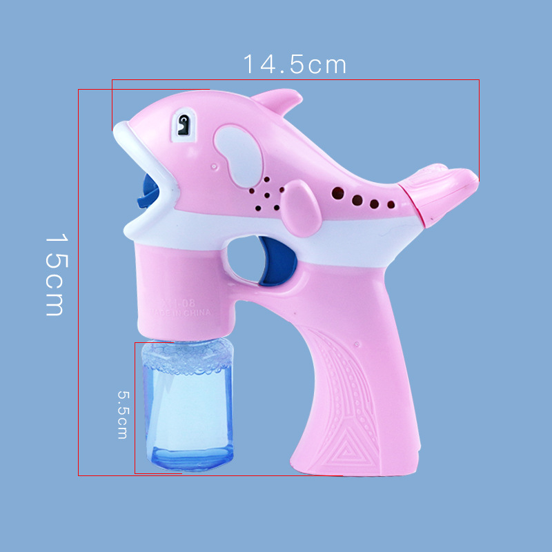 Large Musical Automatic Dolphin Bubble Gun Kids Electric Bubble Blowing Machine Children Water Gun Hot Selling Toys Wholesale