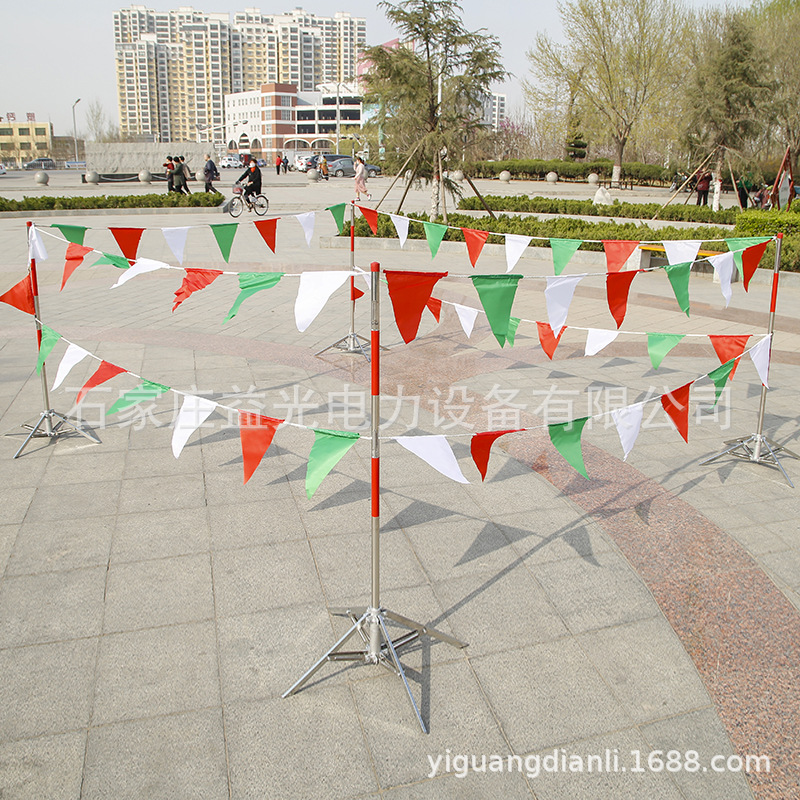 安全警戒旗10米三角红白旗施工隔离警戒线彩旗小旗隔离带-阿里巴巴