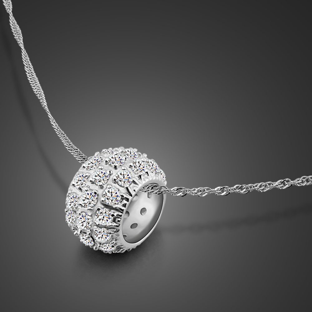 批发外贸速卖通路路通满钻吊坠项链镀厚铑金女款时尚首饰品-阿里巴巴