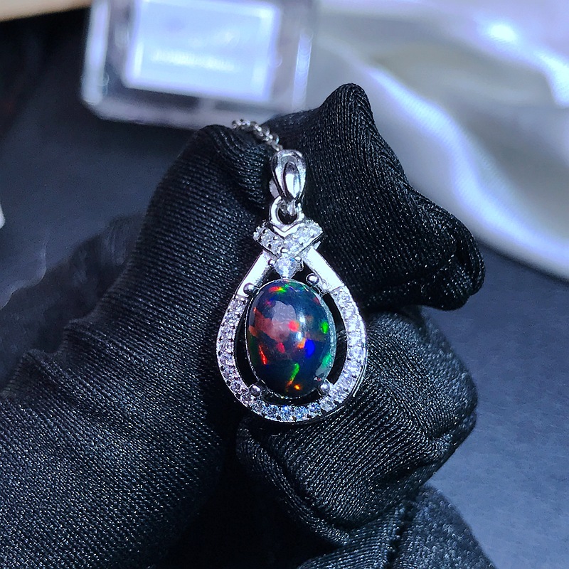 欧泊吊坠 实物拍照 火彩好 天然澳洲火欧泊 星空炫彩色