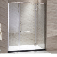 304不锈钢定制淋浴房卫生间屏风隔断一字形平开钢化玻璃厂家直销