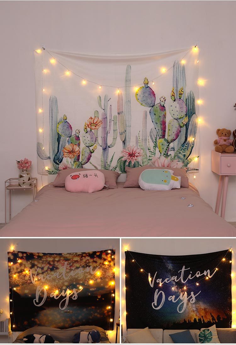 背景布ins风挂布墙面直播装饰布卧室跨境圣诞布艺挂画挂毯定制