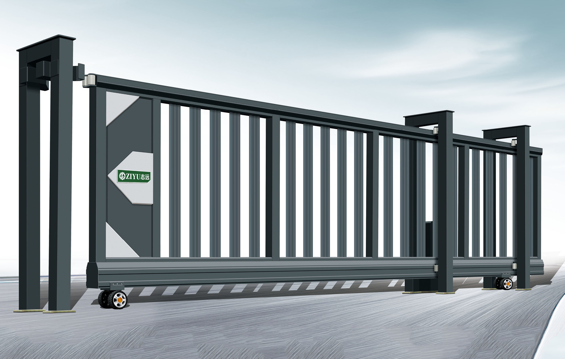 庭院直趟门无轨平移门 别墅大门电动户外直线遥控平移门直线门