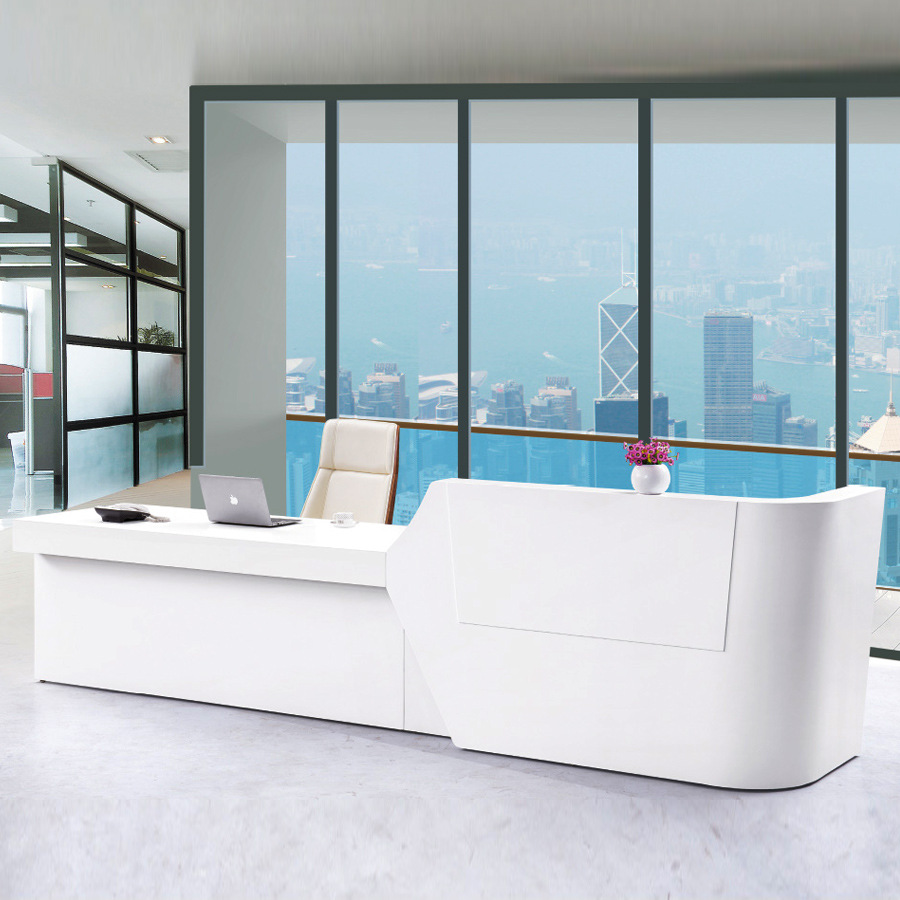 烤漆前台桌公司办公接待台 现代迎宾台收银台服务大型咨询台6638