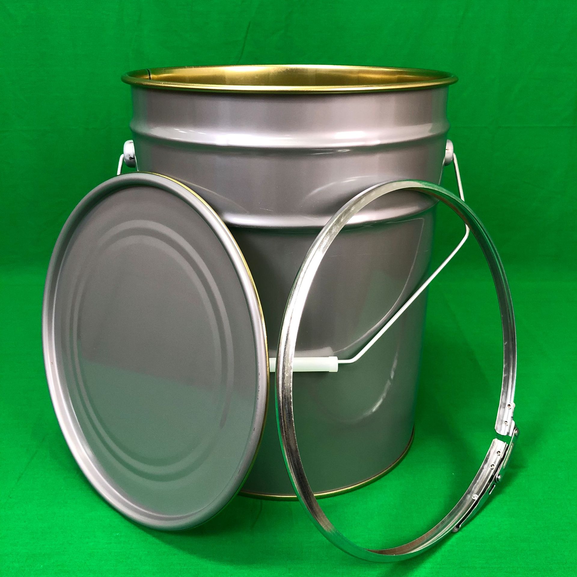 直供加厚马口铁圆15升带箍涂白银花兰桶涂料化工广口圆固化剂铁桶