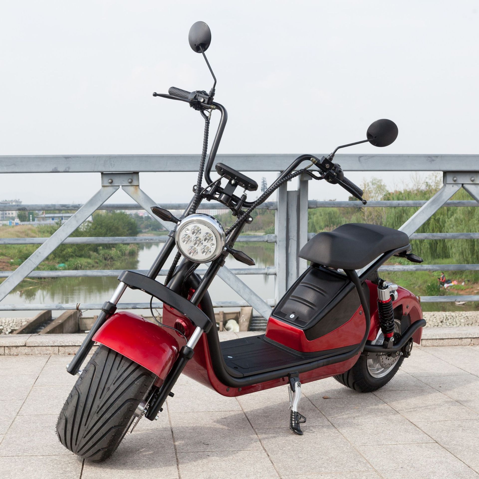 x1大哈雷电瓶车城市双人代步踏板电动车摩托跑车成人大轮宽胎滑板