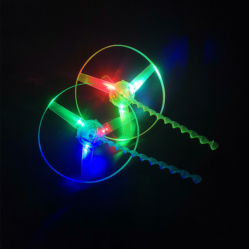 Luminous Hand Push Flying Saucer Sky Dancers Luminous Outdoor Aircraft Flash Stall Square New Wholesale Factory