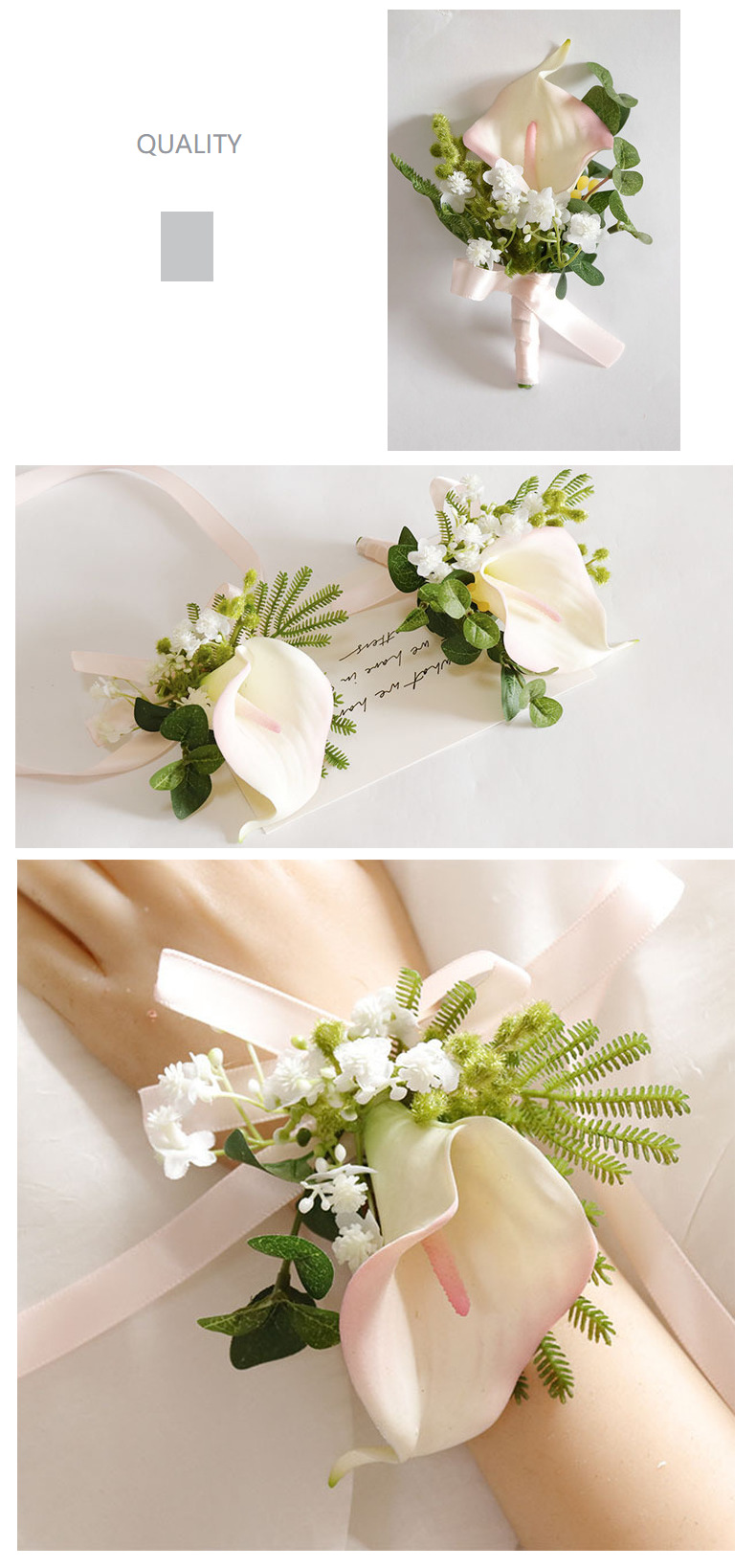 艺雅阁 304商务庆典胸花结婚用品影楼多色马蹄莲胸花手腕花