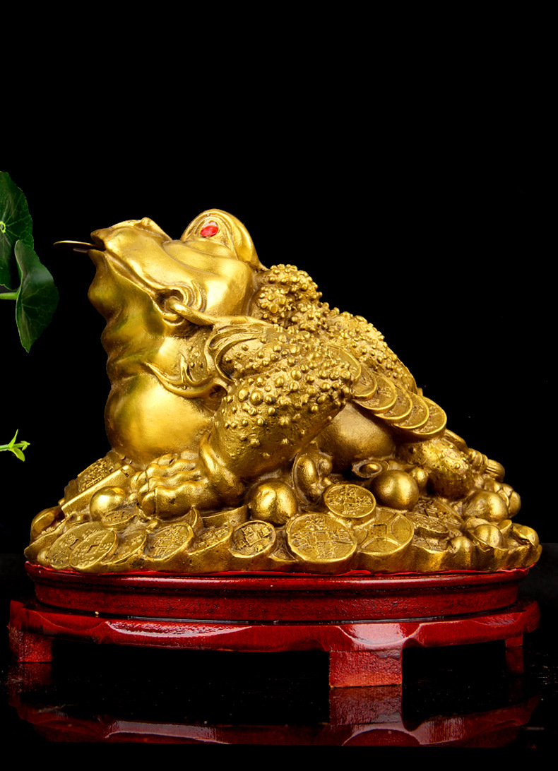 三足蟾蜍黄铜金蝉店铺开业礼品家居客厅装饰品酒柜办公桌摆件