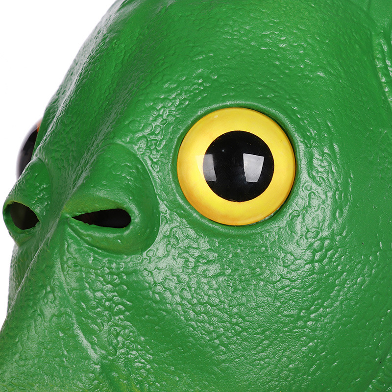 绿鱼人面具绿鱼怪面具抖音同款2020爆款绿皮鱼头怪动物乳胶头套