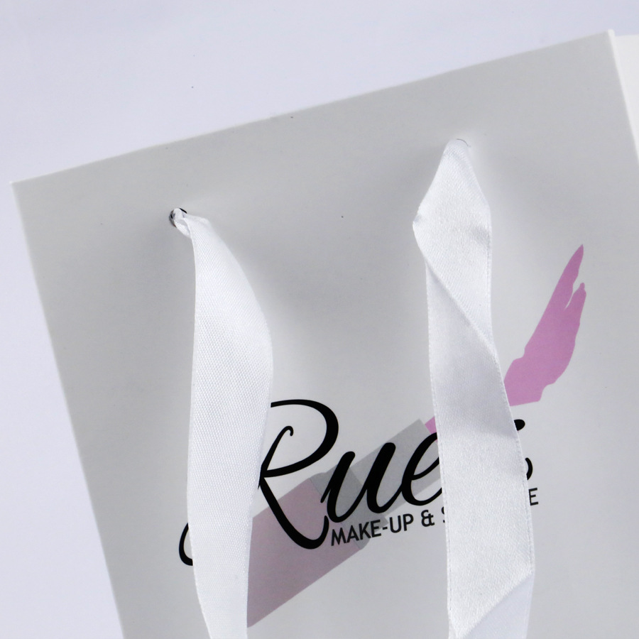 厂家定做珠宝首饰丝带手提纸袋 化妆品服装购物袋白卡袋子批发