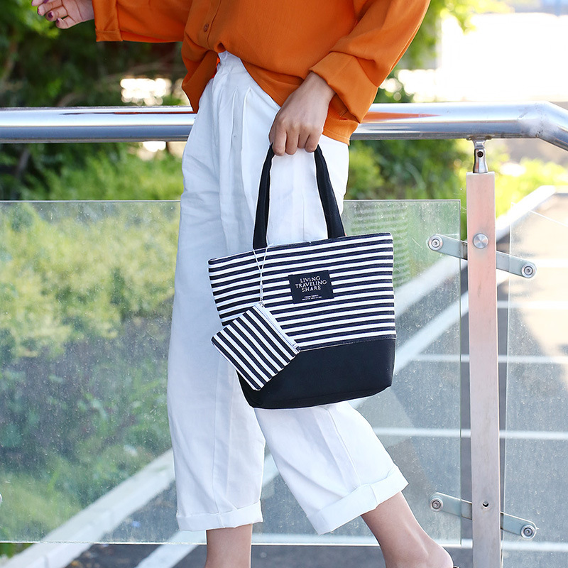 便当饭盒袋手拎帆布女韩版清新布包妈咪带饭的兜小袋子手提便当包