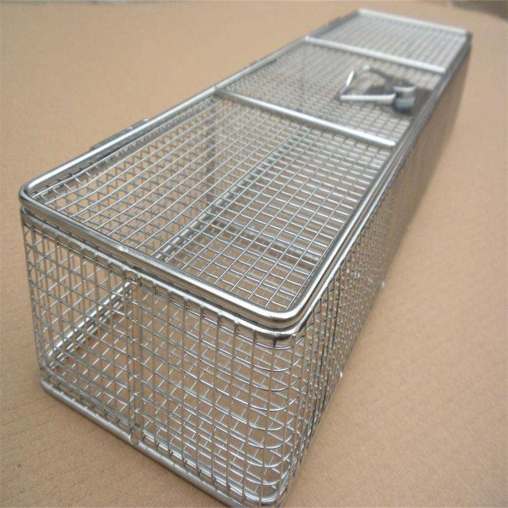 三银不锈钢网筐网篮带锁带盖子消毒筐薯条油炸筐厂家加工定制