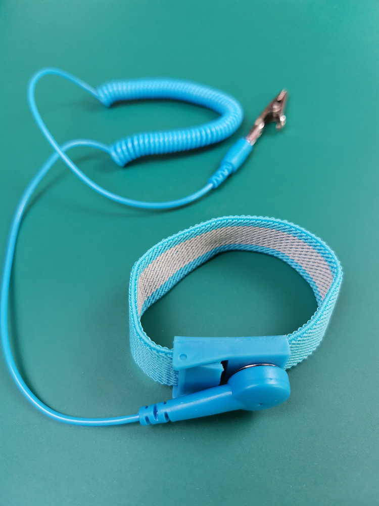 防静电有线手腕带材质pvc电子厂静电环蓝色人体去静电有绳手环带