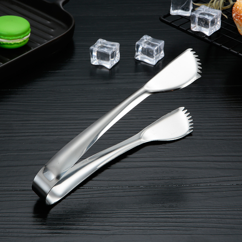 Ice Clip Cube Sugar Tong Sugar Picker Food Clip Dessert Ice Cube Wine Stone Ice Pliers Thickened Non-Slip Fruit Clip Barbecue Clip Oblique Mouth Sugar Picker