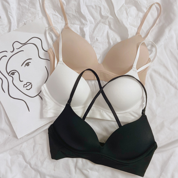 光面夏季美背文胸挂脖大露背文胸大胸显小内衣