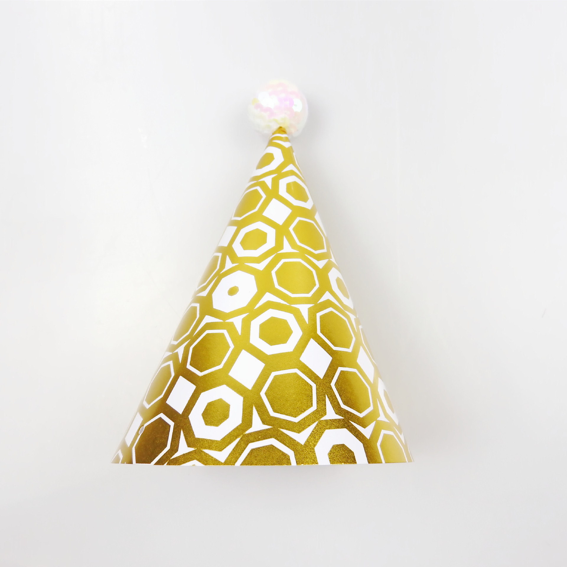 毛绒球亮片球生日帽 宝宝儿童成人派对装饰帽尖角帽蛋糕配件帽