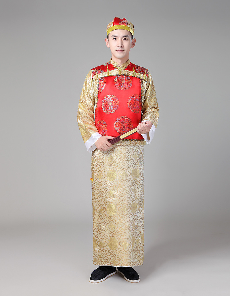 清朝阿哥服装满族古装批发男成人贝勒爷地主年会运动会舞台演出服