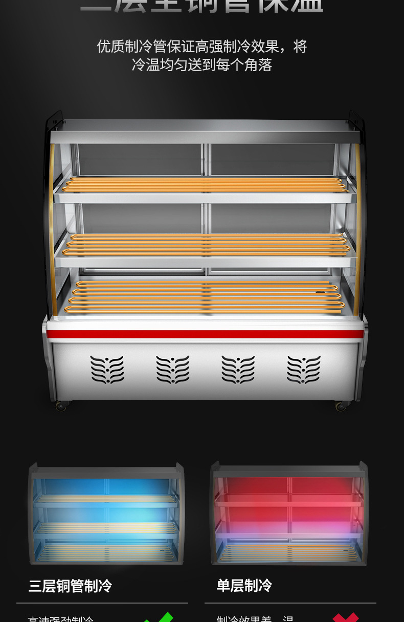 欧驰宝凉菜柜熟食柜猪肉冷菜鸭脖冷藏柜寿司卤菜前后开门展示柜