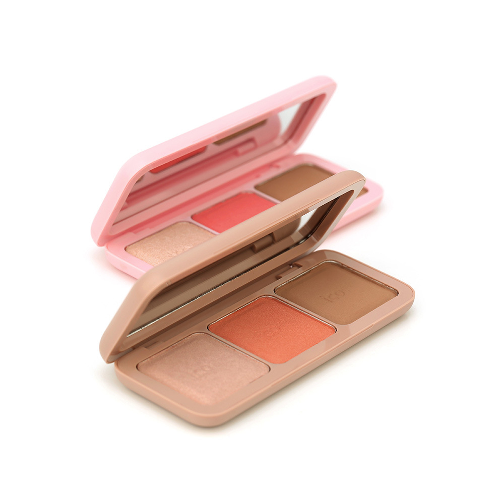 bob三色修容盘粉盘 珠光修容腮红高光粉 组合修容盘一体 学生网红