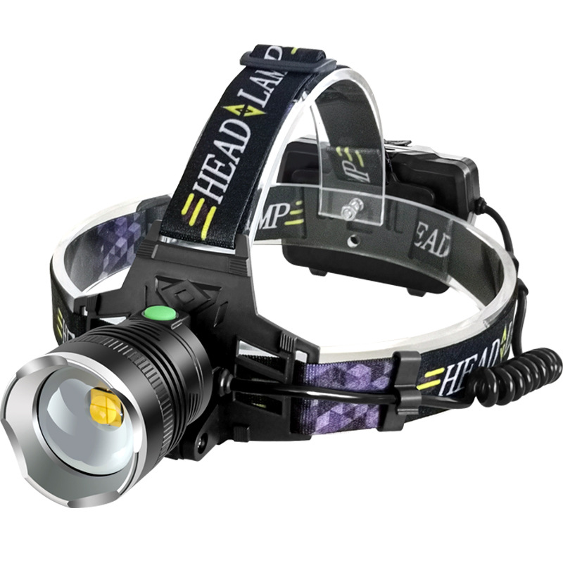 p100头灯强光充电超亮头戴式气氙手电筒led远射户外夜钓气疝矿灯