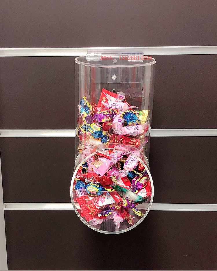 厂价定制圆形挂墙式糖果盒超市干果储存亚克力盒子有机玻璃展示架