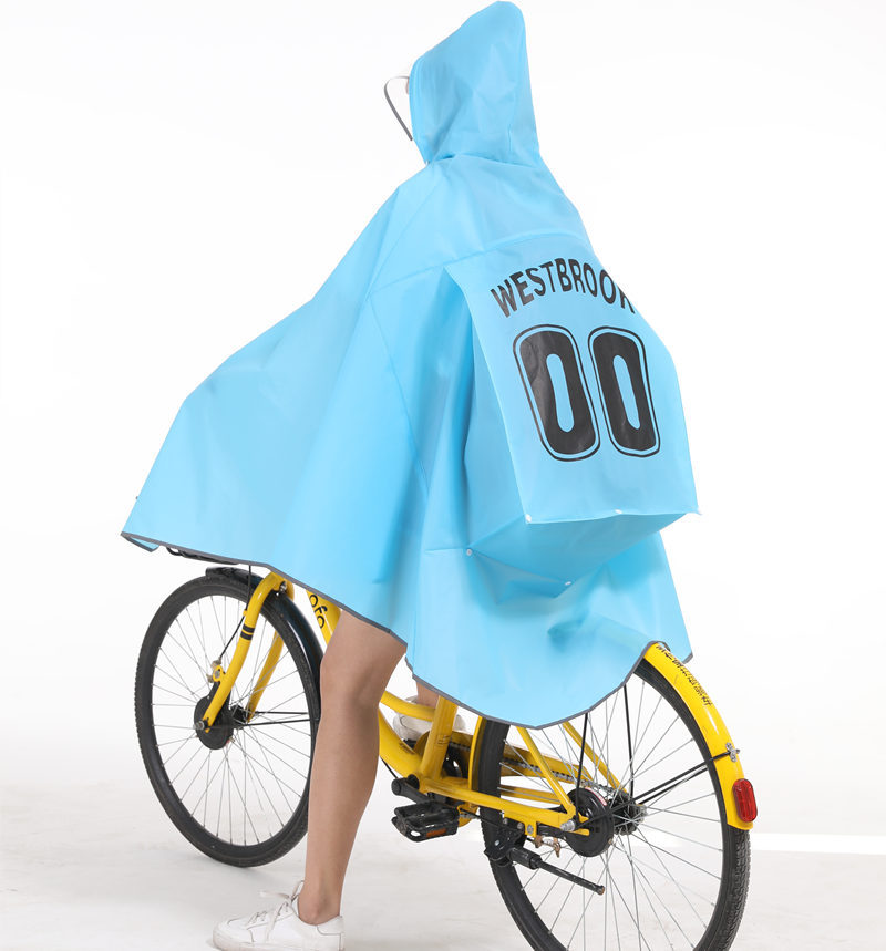 成人便携式eva时尚雨衣自行车雨披单车高中带反光书包位徒步斗篷