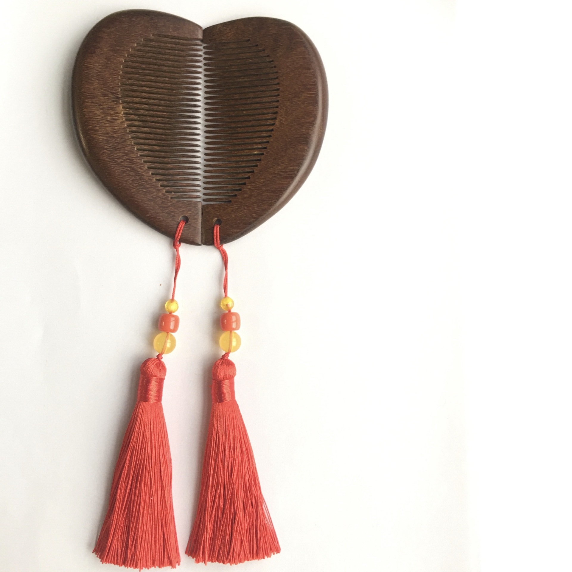 厂家批发檀木梳心形木梳对梳美发梳婚庆结婚梳子陪嫁嫁妆礼品梳子