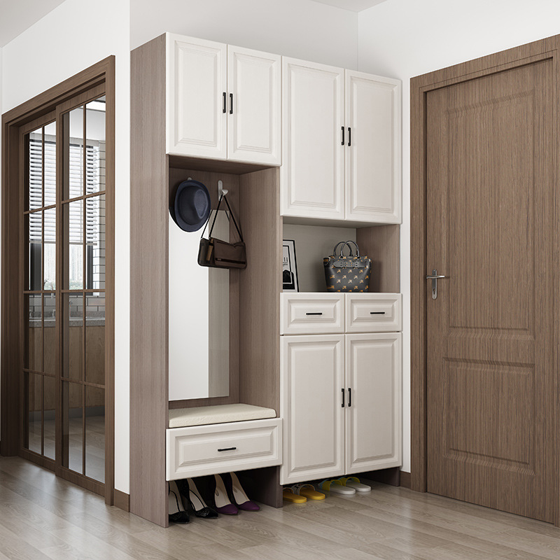 入户进门整体鞋柜玄关柜大容量一体门厅柜隔断柜家用门口定制到顶