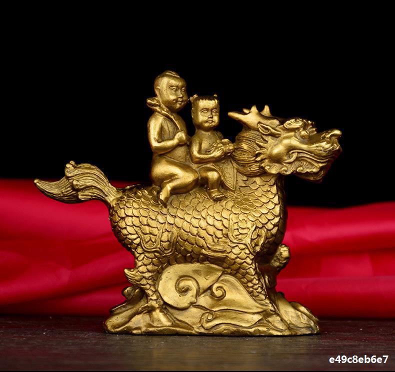 开光纯铜送子麒麟摆件一对求子招财风水工艺品吉祥物家居装饰品-阿里