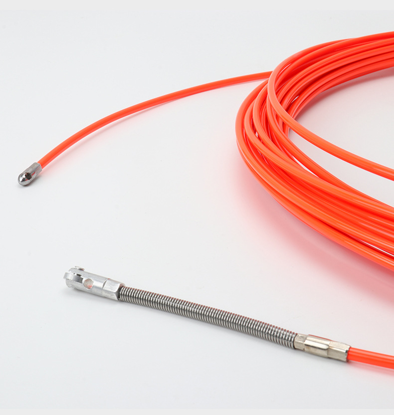 带滚轮头钢丝包胶电工穿线器 电线网线穿管器光纤线槽引线器