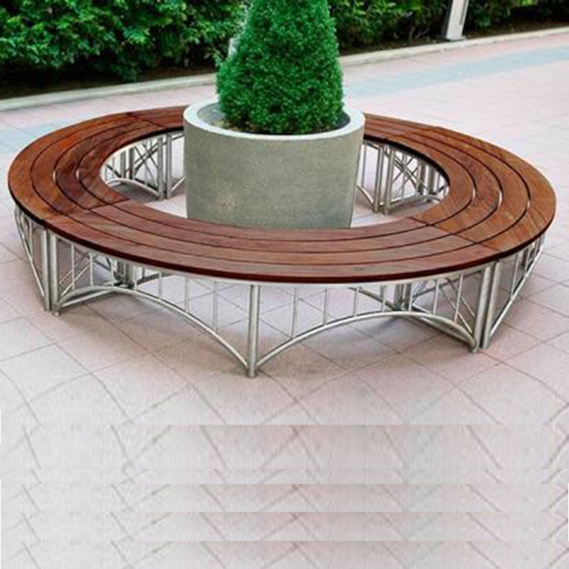 树池凳定制防腐木圆形组合椅户外公园坐凳座椅商场花坛座椅花箱