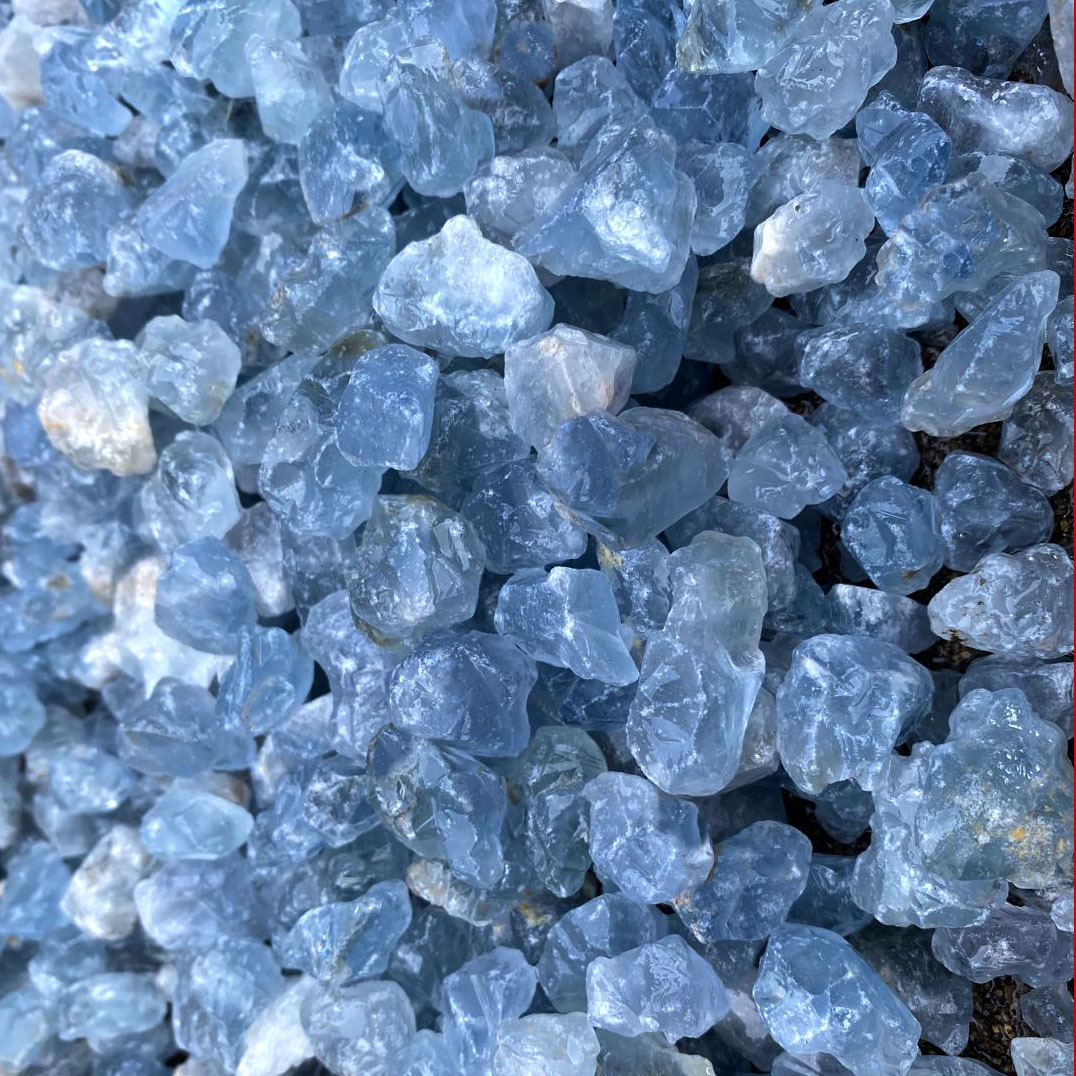 天然水晶原石碎石 蓝水晶 天青石无火香薰扩香石原料晶石香薰装饰