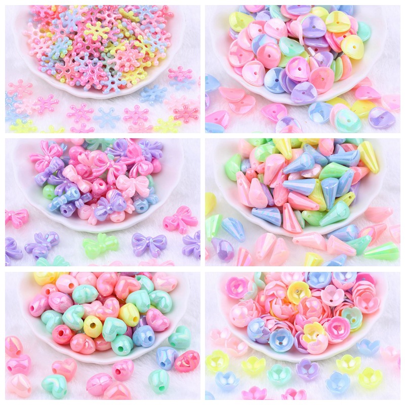 Children beaded DIY Puzzle Handmade Beaded Bracelet Necklace Making Material Acrylic AB Magic Color Scattered Beads