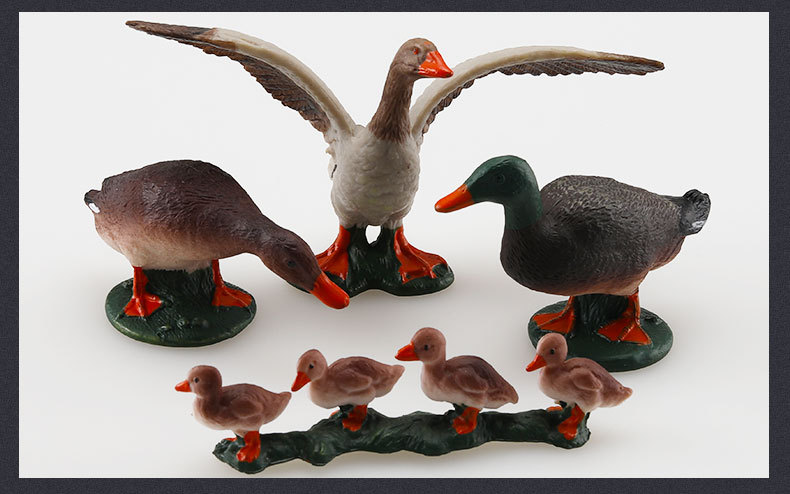 外贸精品动物鸭模型玩具 小鸭群 牧场家禽家畜动物玩具手办摆件