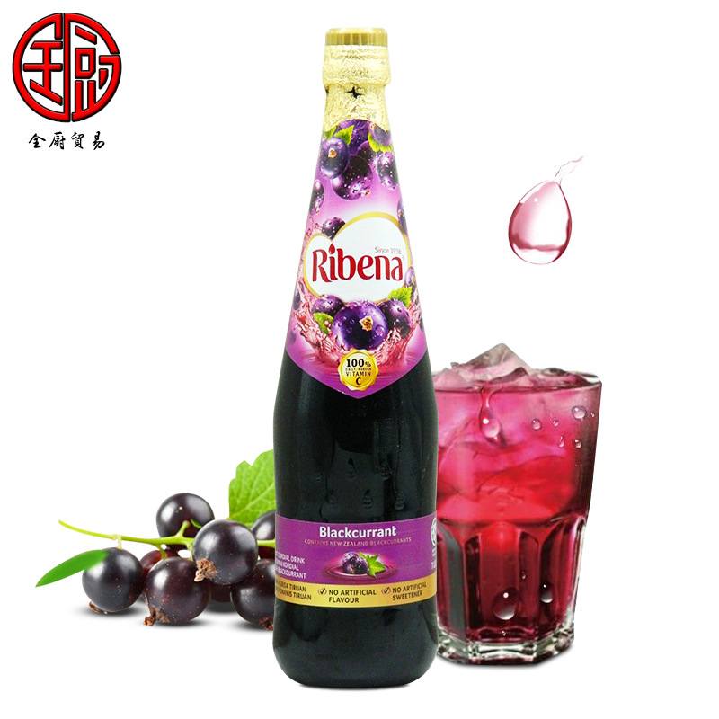 利宾纳浓缩黑加仑子汁1l马来西亚进口ribena黑葡萄汁饮料